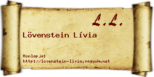 Lövenstein Lívia névjegykártya